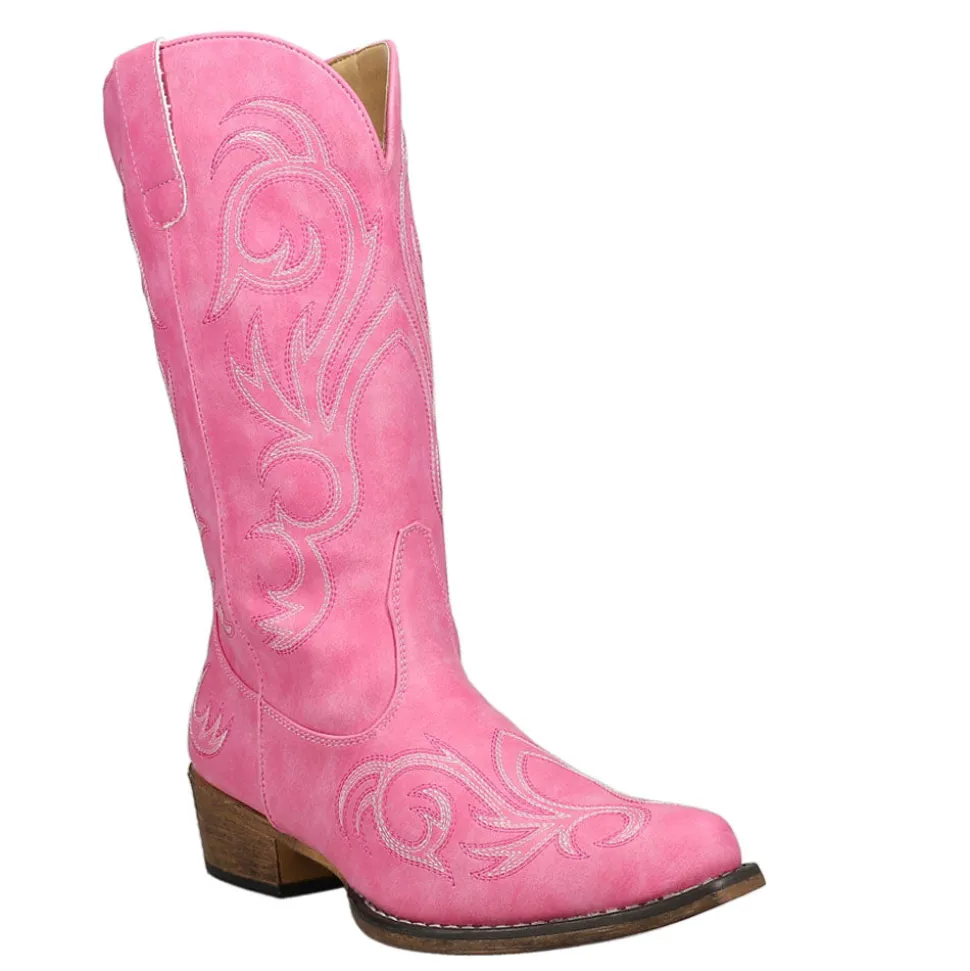 Riley Embroidered Snip Toe Cowboy Boots