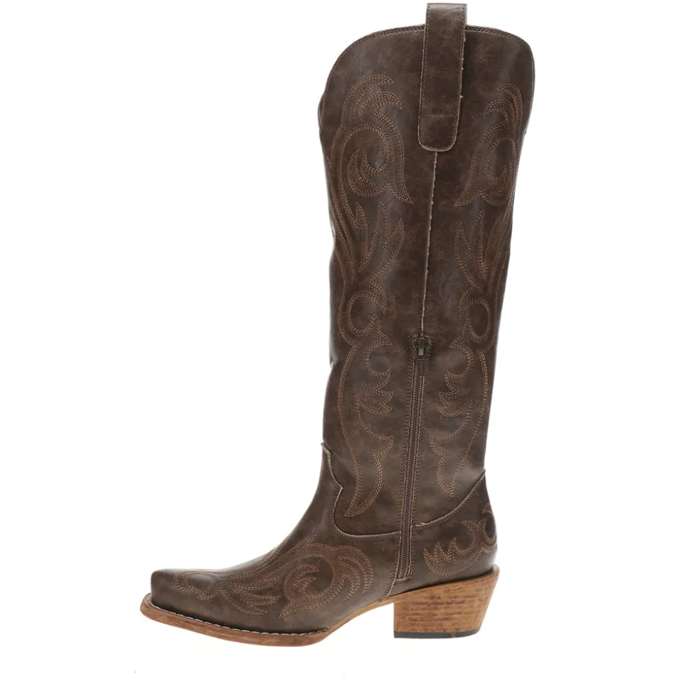 Ryder Embroidered Snip Toe Pull On Cowboy Boots