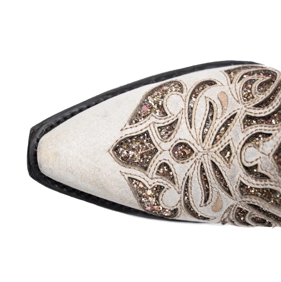 Sasha Glitter Inlay Snip Toe Pull On Cowboy Boots