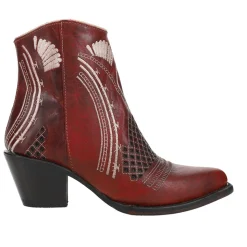 Savannah Embroidered Pointed Toe Zippered Cowboy Booties
