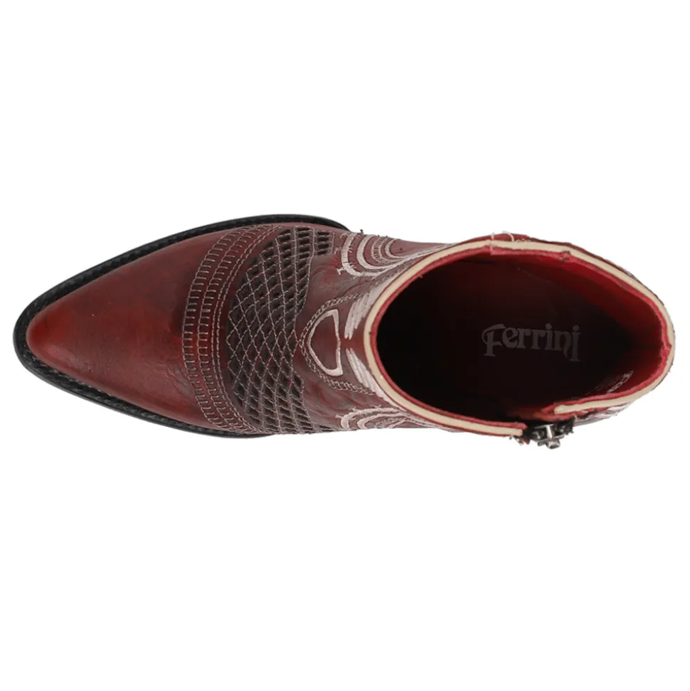 Savannah Embroidered Pointed Toe Zippered Cowboy Booties