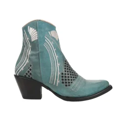 Savannah Embroidered Pointed Toe Zippered Cowboy Booties