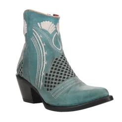 Savannah Embroidered Pointed Toe Zippered Cowboy Booties