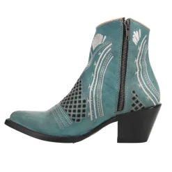 Savannah Embroidered Pointed Toe Zippered Cowboy Booties