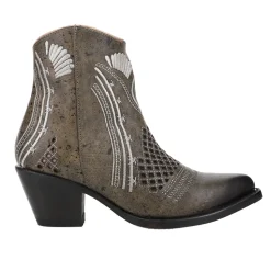 Savannah Embroidered Pointed Toe Zippered Cowboy Booties