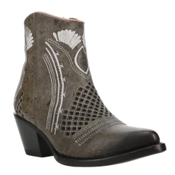 Savannah Embroidered Pointed Toe Zippered Cowboy Booties