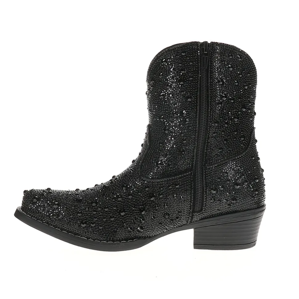 Shay Jewells Rhinestone Snip Toe Pull On Cowboy Booties