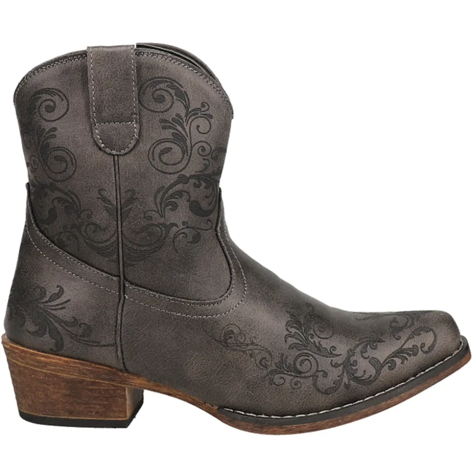 Short Stuff Embroidery Round Toe Roper Booties