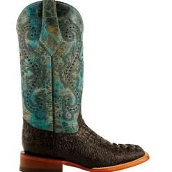 Stampede Croco Print Square Toe Cowboy Boots