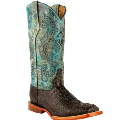 Stampede Croco Print Square Toe Cowboy Boots