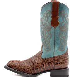 Stampede Croco Print Square Toe Cowboy Boots