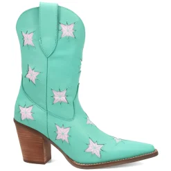 Starburst Tooled Inlay Snip Toe Pull On Cowboy Booties