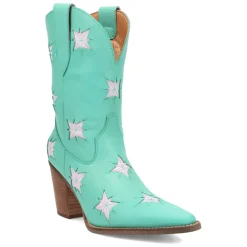 Starburst Tooled Inlay Snip Toe Pull On Cowboy Booties