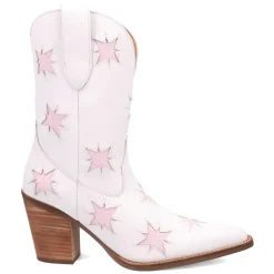 Starburst Tooled Inlay Snip Toe Pull On Cowboy Booties