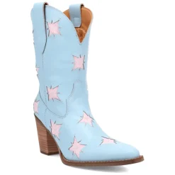 Starburst Tooled Inlay Snip Toe Pull On Cowboy Booties