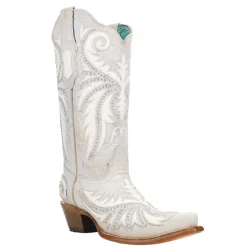 Studded Embroidered Snip Toe Cowboy Boots