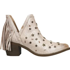 Studded Fringe Pointed Toe Cowboy Booties