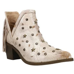 Studded Fringe Pointed Toe Cowboy Booties