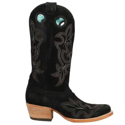 Suede Embroidered Square Toe Cowboy Boots