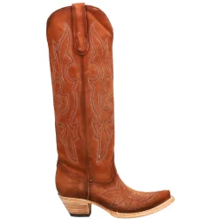 Suede Embroidered Tall Snip Toe Cowboy Boots