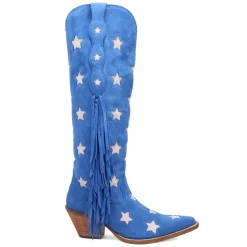 Super Star Fringe Tooled Inlay Snip Toe Cowboy Boots