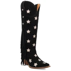 Super Star Fringe Tooled Inlay Snip Toe Cowboy Boots