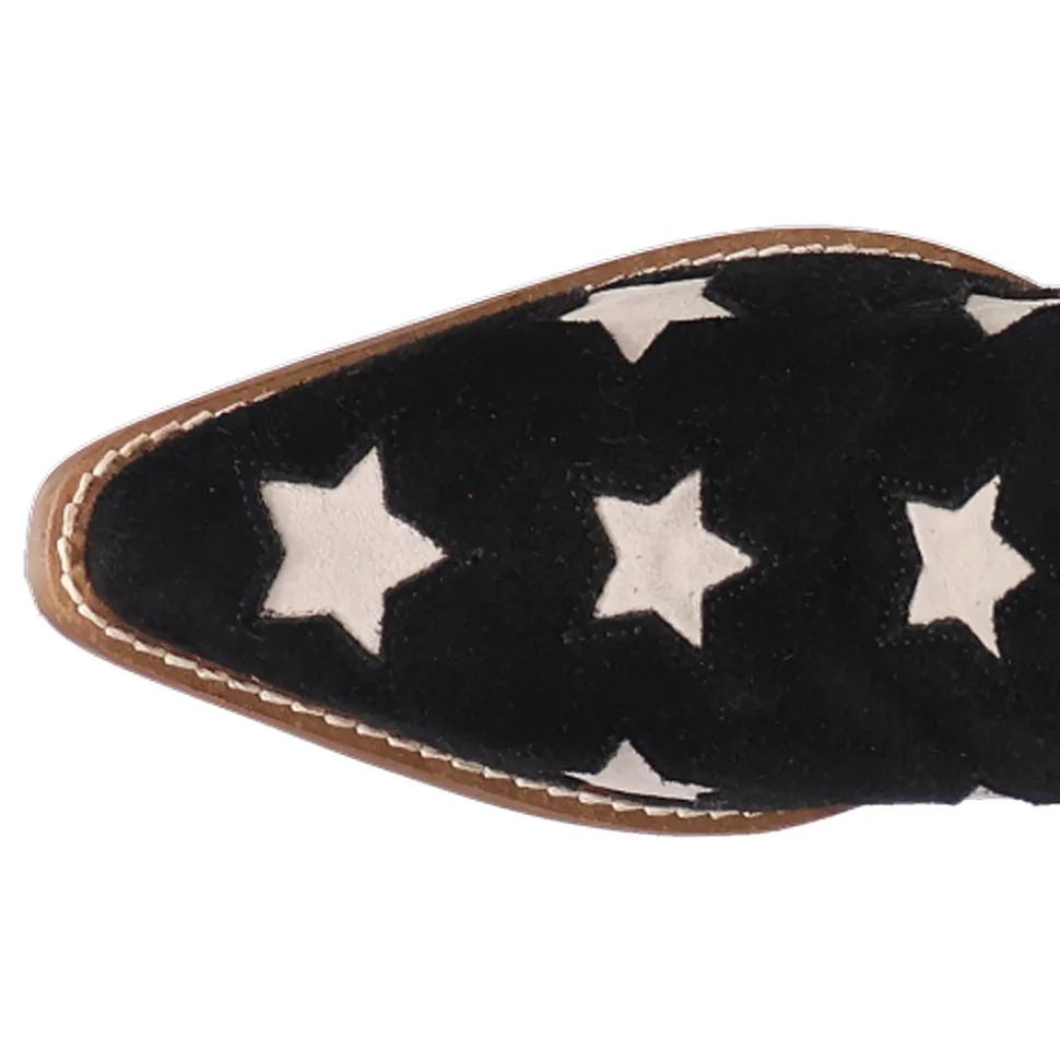 Super Star Fringe Tooled Inlay Snip Toe Cowboy Boots