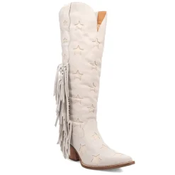 Super Star Fringe Tooled Inlay Snip Toe Cowboy Boots