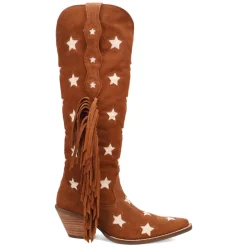 Super Star Fringe Tooled Inlay Snip Toe Cowboy Boots