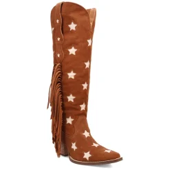 Super Star Fringe Tooled Inlay Snip Toe Cowboy Boots
