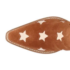 Super Star Fringe Tooled Inlay Snip Toe Cowboy Boots