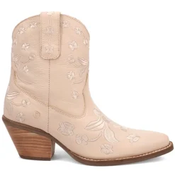 Sweetheart Floral Embroidered Snip Toe Pull On Cowboy Booties