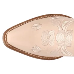Sweetheart Floral Embroidered Snip Toe Pull On Cowboy Booties