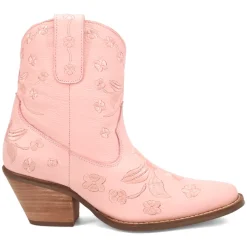 Sweetheart Floral Embroidered Snip Toe Pull On Cowboy Booties