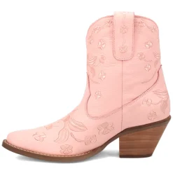 Sweetheart Floral Embroidered Snip Toe Pull On Cowboy Booties