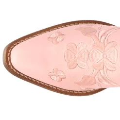 Sweetheart Floral Embroidered Snip Toe Pull On Cowboy Booties