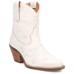 Sweetheart Floral Embroidered Snip Toe Pull On Cowboy Booties