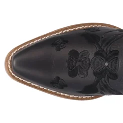 Sweetheart Floral Embroidered Snip Toe Cowboy Booties