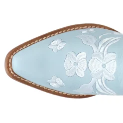 Sweetheart Floral Embroidered Snip Toe Pull On Cowboy Booties