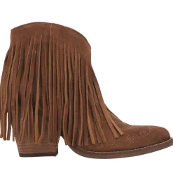 Tangles Fringe Embroidered Pointed Toe Pull On Cowboy Booties