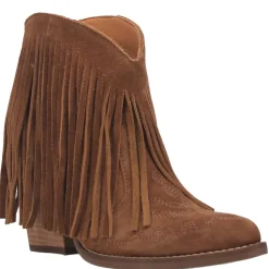 Tangles Fringe Embroidered Pointed Toe Pull On Cowboy Booties
