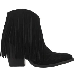 Tangles Fringe Embroidered Pointed Toe Pull On Cowboy Booties