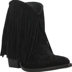 Tangles Fringe Embroidered Pointed Toe Pull On Cowboy Booties