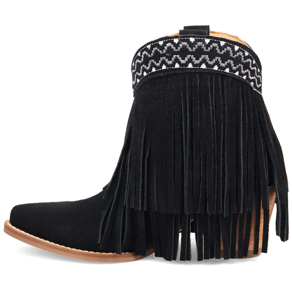 Tapadero Southwest Fringe Snip Toe Cowboy Booties