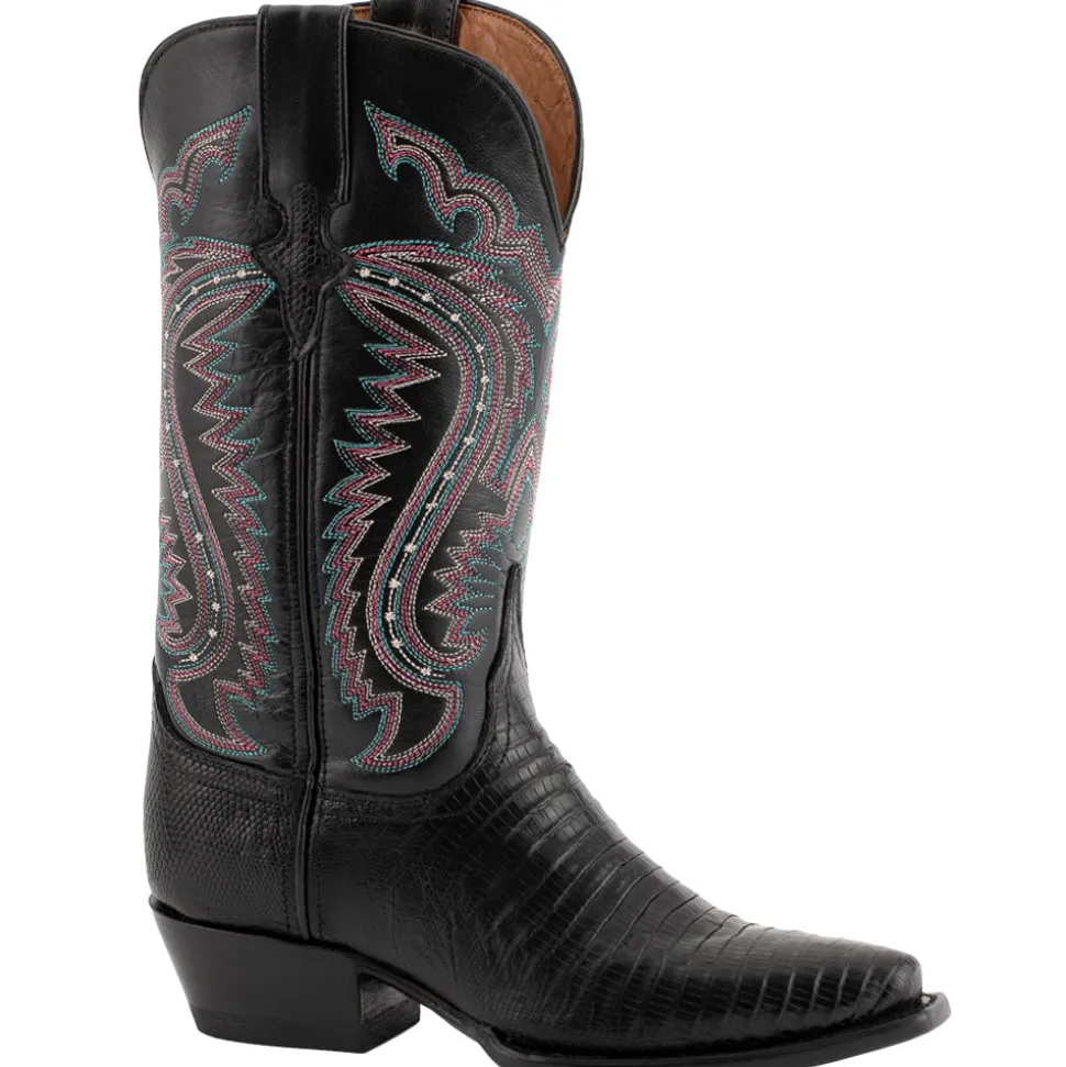 Taylor Teju Lizard Snip Toe Cowboy Boots