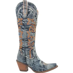 Texas Tornado Denim Embroidered Snip Toe Cowboy Boots