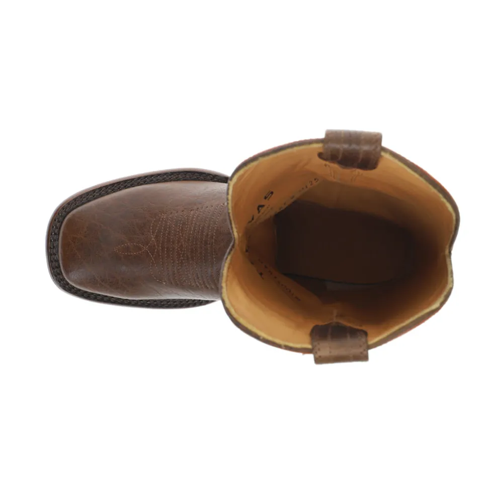 The Doc Embroidered Broad Square Toe Pull On Cowboy Boots