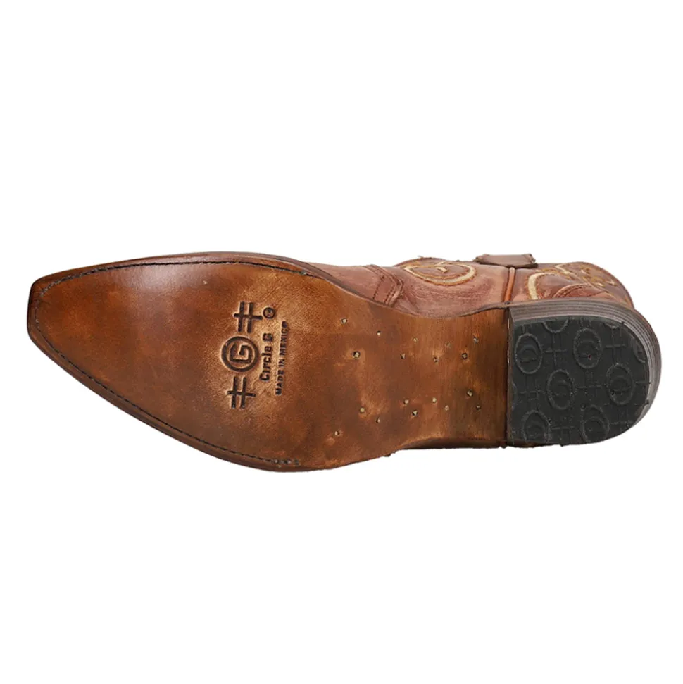 Triad Embroidered Snip Toe Pull On Cowboy Booties