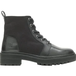 Valene Canvas Round Toe Zippered Lace Up Boots