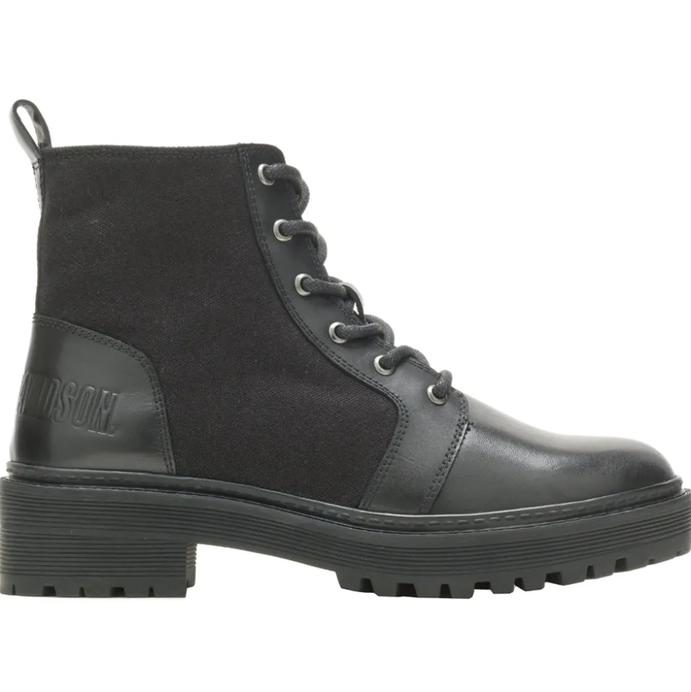 Valene Canvas Round Toe Zippered Lace Up Boots